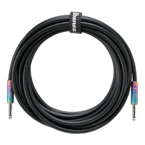 Ibanez GL20 Glideline Gitaarkabel Zwart met Multi Color Plugs 6 Meter