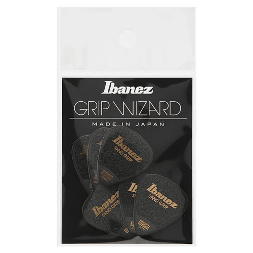 Ibanez PPA14MSG-BK Grip Wizard Sand Grip 0.80mm Plectrum 6-Pack - Zwart