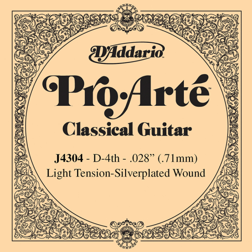 D'Addario J4304 Silverplated Wound Losse Klassieke Snaar D4