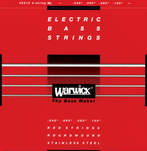 Warwick 42210 ML Bassnaren Red Label Stainless Steel (40-100) Medium/Light