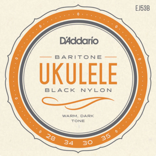 D'Addario EJ53B Black Nylon Bariton Ukulele Snaren (28-35)