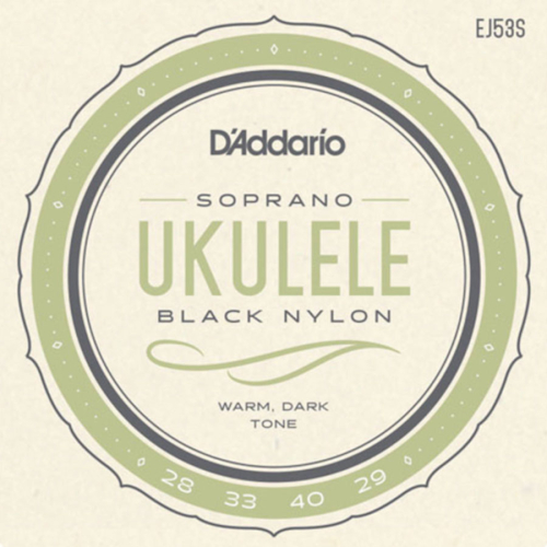 D'Addario EJ53S Black Nylon Sopraan Ukulele Snaren (28-29)