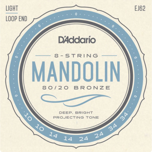 D'Addario EJ62 Mandoline Snaren 80/20 Bronze (10-34) Light