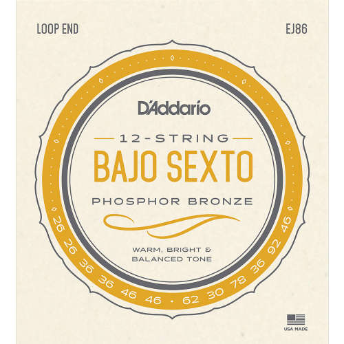 D'Addario EJ86 Phosphor Bronze Snaren voor Bajo Sexto (26-46)