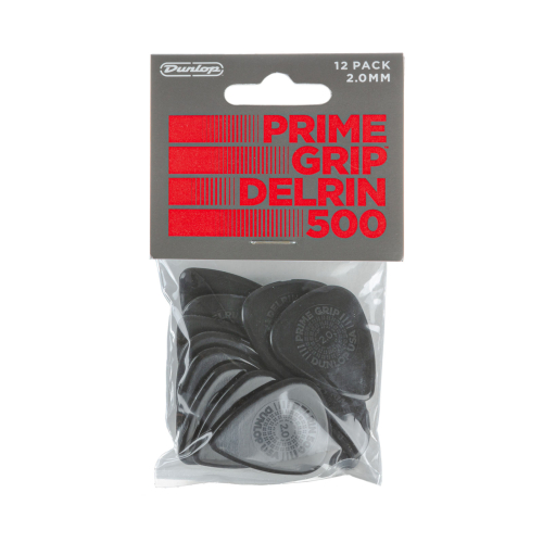 Dunlop 450P200 Prime Grip Delrin 2.0mm Plectrum 12-Pack