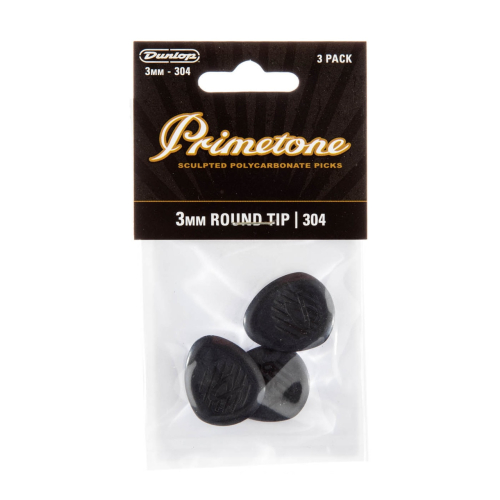 Dunlop 477P304 Primetone Classic Rond Gypsy Jazz Plectrum 3.0mm 3-Pack
