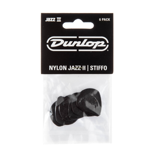 Dunlop 47P2S Jazz II Plectrum Stiffo Zwart 6-Pack