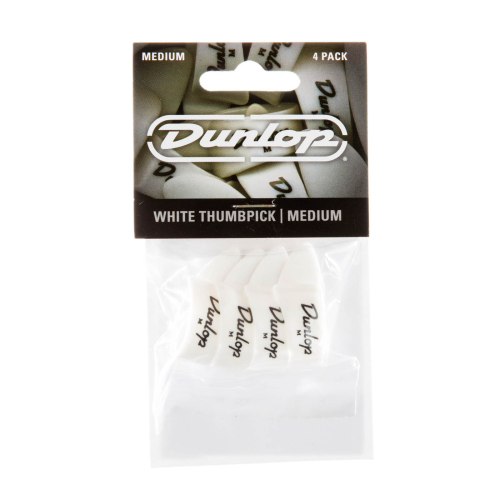 Dunlop 9002P Duimplectrum Plastic Medium Wit 4-Pack