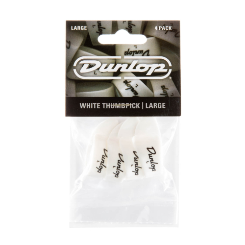 Dunlop 9003P Duimplectrum Plastic Wit Large 4-Pack
