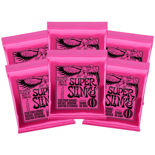 Ernie Ball 2223 6-Pack Super Slinky Snaren voor Elektrische Gitaar (9-42)