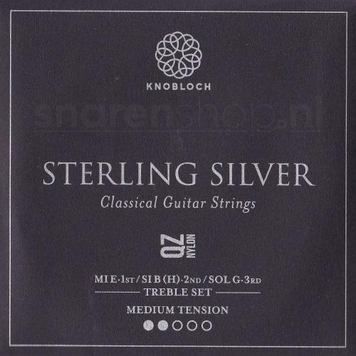 Knobloch 300SQZ Sterling Silver QZ Nylon Treble Set - Normale Spanning (3 Snaren) - Op = op