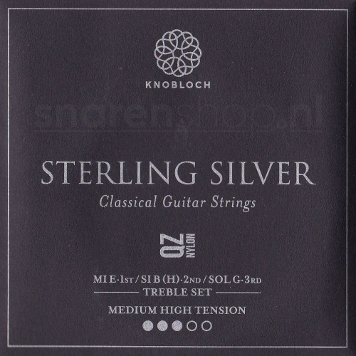 Knobloch 400SQZ Sterling Silver QZ Nylon Treble Set - Normaal / Hoge Spanning (3 Snaren) - Op = op