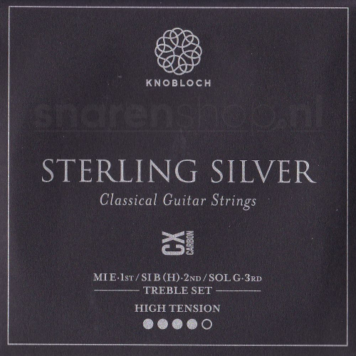 Knobloch 500SCX Sterling Silver CX Carbon Treble Set - Hoge Spanning (3 Snaren) - Op = op