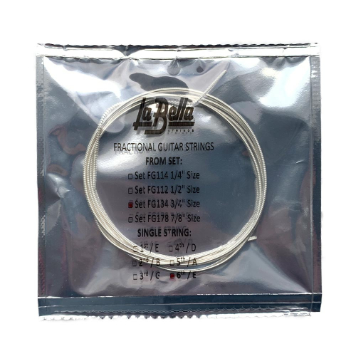La Bella FG134-6 Losse Klassieke 3/4 Schaallengte Verzilverde E6-Snaar