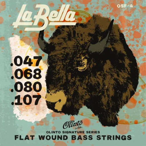 La Bella OSF-4 Olinto Signature Flatwound Bassnaren (47-107)