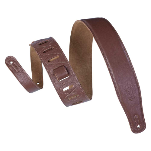 Levy's M26GF-BRN Staple Series Lederen Gitaarband Bruin