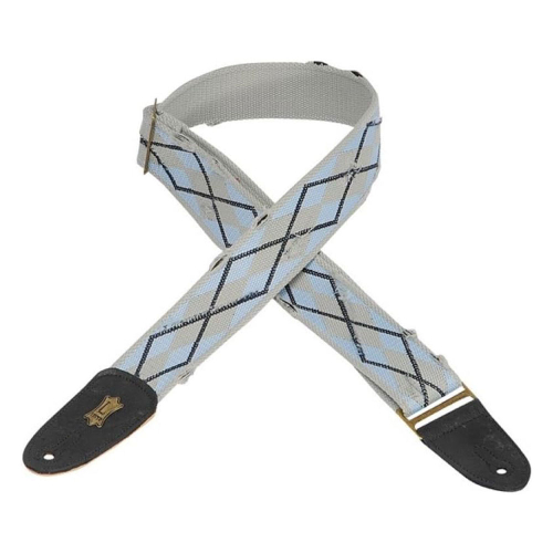 Levy's MC8TWA-BLU Gitaarband Katoen Grijs/Blauw/Zwart