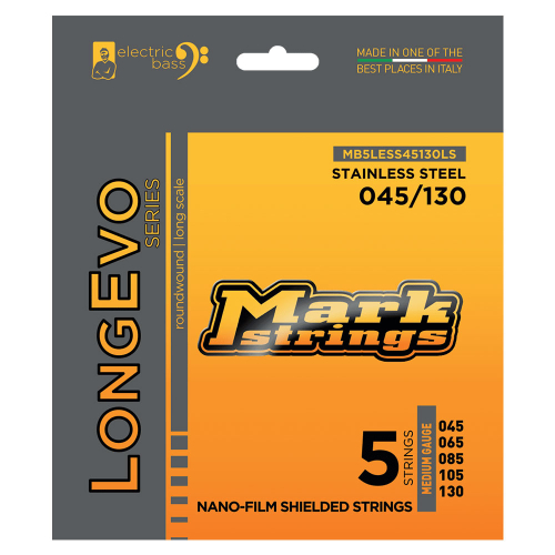 Markbass MB4LESS45130LS Longevo Coated Stainless Bassnaren 5-Snarig (45-130)