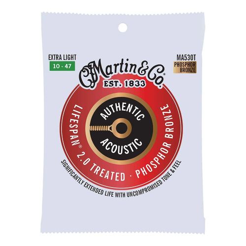 Martin MA530T Lifespan 2.0 Snaren voor Akoestische Gitaar (10-47) Phosphor Bronze, Extra Light
