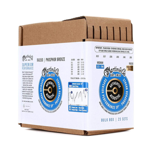 Martin MA550/BULK Akoestische Gitaarsnaren (13-56) Phosphor Bronze 25-Pack