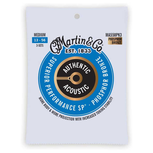 Martin MA550PK3 Snaren voor Akoestische Gitaar (13-56) Phosphor Bronze, Medium