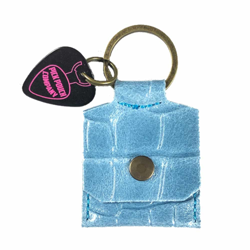 PickPouch Lederen Plectrumhoesje Sleutelhanger New York Croco Lichtblauw - Aanbieding