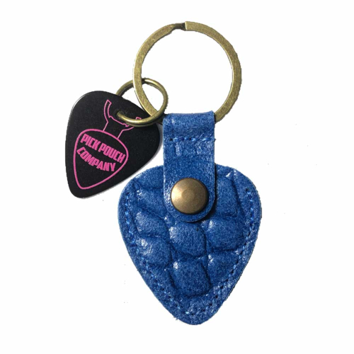 PickPouch Lederen Plectrumhoesje Sleutelhanger San Francisco Croco Donkerblauw - Aanbieding