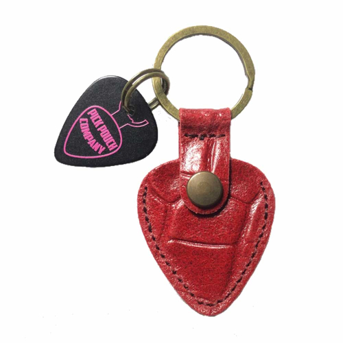 PickPouch Lederen Plectrumhoesje Sleutelhanger San Francisco Croco Rood - Aanbieding