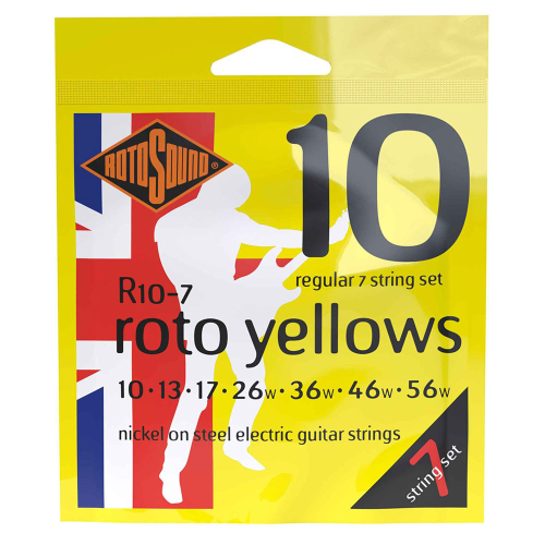 Rotosound R10-7 Yellows Gitaarsnaren voor 7-Snarige Elektrische Gitaar (10-56)