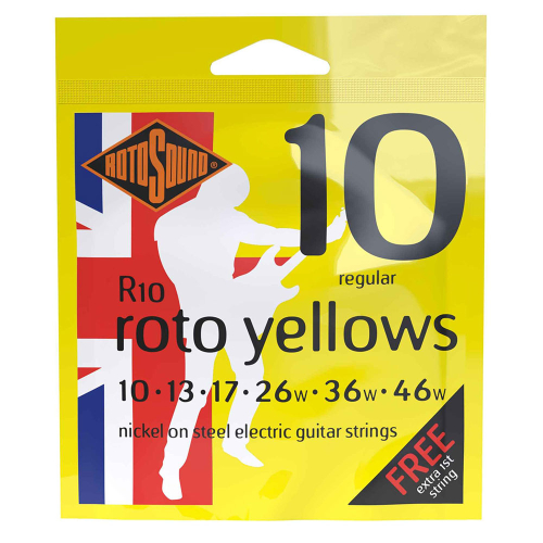 Rotosound R10 Roto Yellows Snarenset voor Elektrische Gitaar (10-46)