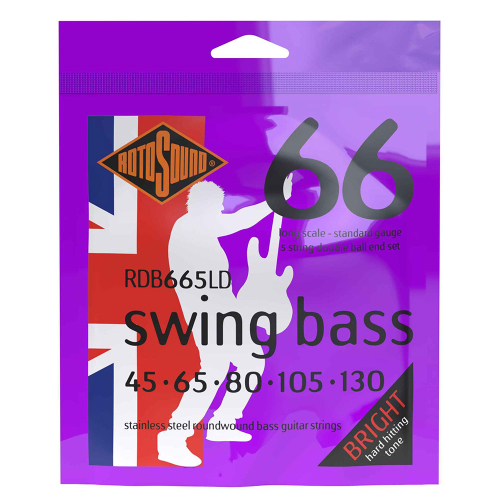 Rotosound RDB665LD Double Ball-End Stainless Bassnaren 5-Snarig (45-130)