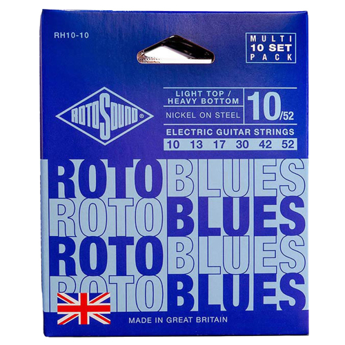 Rotosound RH10-10 Roto Blues Snarenset voor Elektrische Gitaar (10-52) 10-Pack