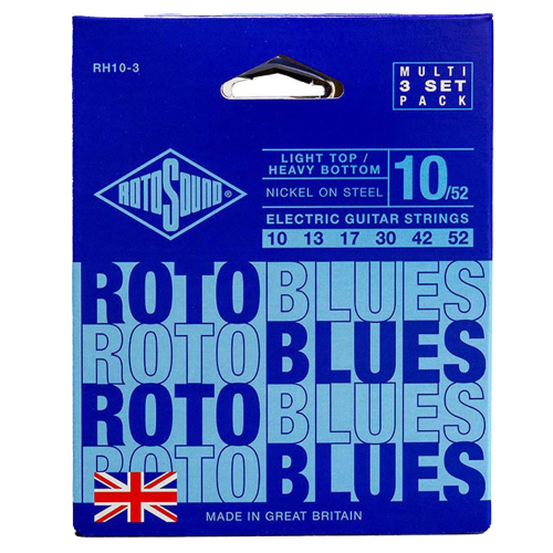 Rotosound RH10-3 Roto Blues Snarenset voor Elektrische Gitaar (10-52) 3-Pack