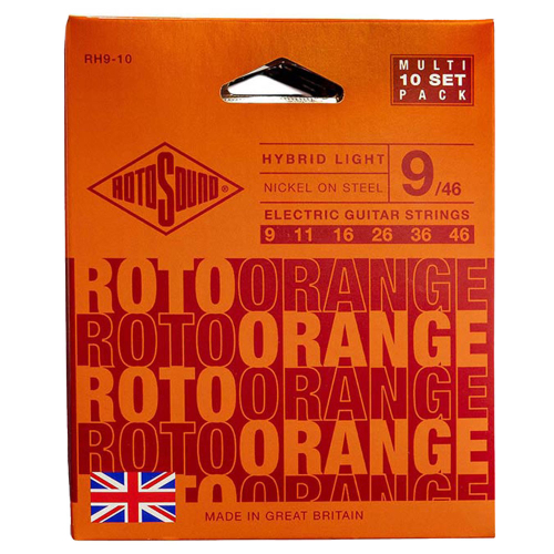Rotosound RH9-10 Roto Orange Snarenset voor Elektrische Gitaar (9-46) 10-Pack