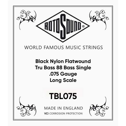 Rotosound TBL075 Black Nylon Losse Bassnaar .075