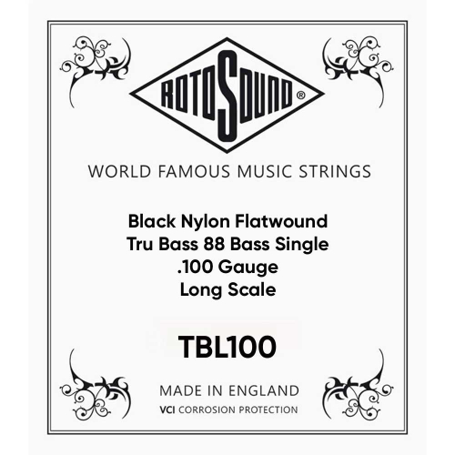 Rotosound TBL100 Black Nylon Losse Bassnaar .100