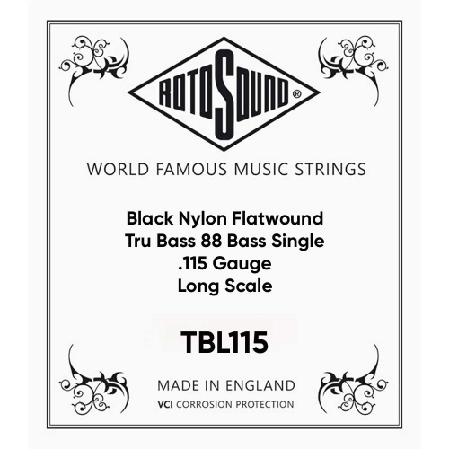 Rotosound TBL115 Black Nylon Losse Bassnaar .115