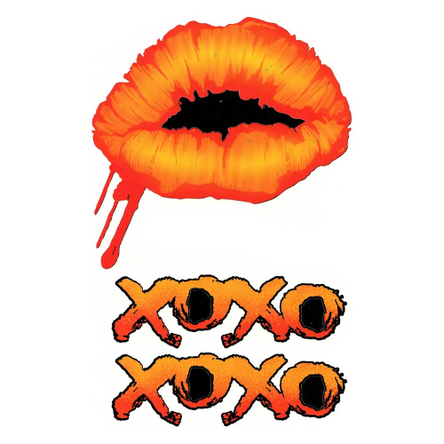 Rozanna's Violins Guitar Decal Sexy Lips & XOXO Orange