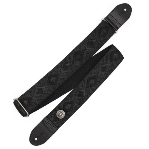 Silver Coin Straps Geweven Gitaarband Pacha Nero