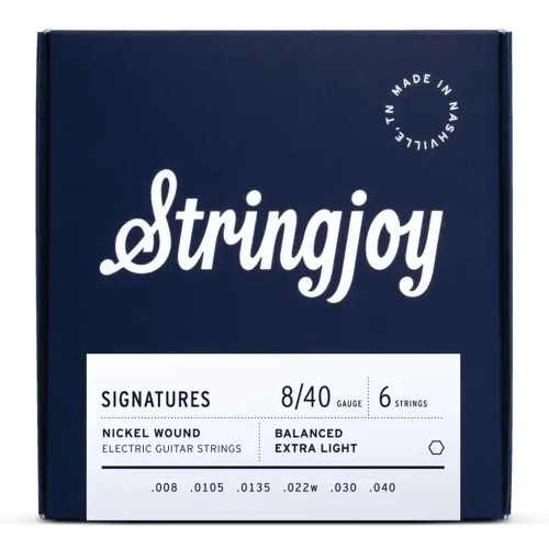 Stringjoy BAL8 Signatures Nickel Wound Elektrische Gitaarsnaren (8-40) Balanced Extra Light