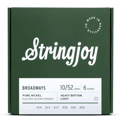 Stringjoy BR1052 Broadways Pure Nickel Elektrische Gitaarsnaren (10-52) Heavy Bottom Light