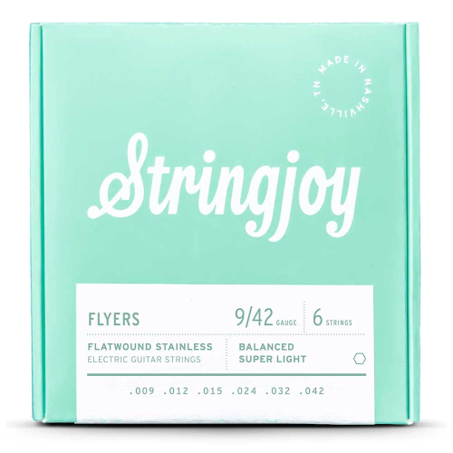 Stringjoy FR0942 Flyers Flatwound Elektrische Gitaarsnaren (9-42) Balanced Super Light