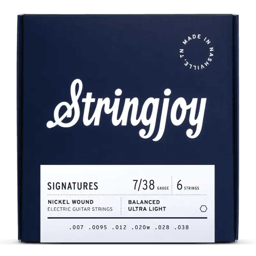 Stringjoy NW0738 Signatures Nickel Wound Elektrische Gitaarsnaren (7-38) Balanced Ultra Light