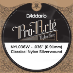 D'Addario NYL036W Classics Losse Silverwound .036 Snaar