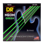 DR Strings NGB5-45 Neon Green Bassnaren 5-Snarig Coated (45-125) Medium