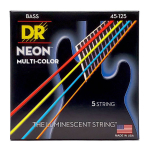 DR Strings NMCB5-45 Neon Multi-Color Bassnaren 5-Snarig Coated (45-125) Medium
