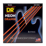 DR Strings NOB5-40 Neon Orange Bassnaren 5-Snarig Coated (40-120) Light