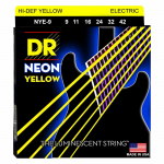 DR Strings NYE9 Neon Yellow Elektrische Snaren (9-42), K3 Coating - Aanbieding