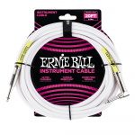Ernie Ball 6047 Gitaarkabel 6 Meter Wit - Haaks/Rechte Plug