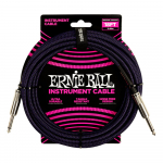 Ernie Ball 6395 Gevlochten Gitaarkabel Violet en Zwart 5.5 Meter